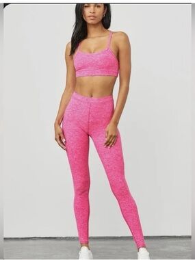 ALO Yoga Pink Heather High-Waist Leggings